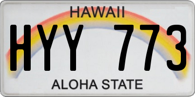 HI license plate HYY773