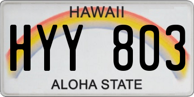 HI license plate HYY803