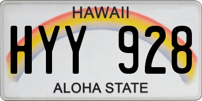HI license plate HYY928