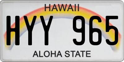 HI license plate HYY965