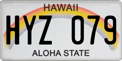 HI license plate HYZ079