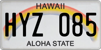 HI license plate HYZ085
