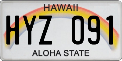 HI license plate HYZ091