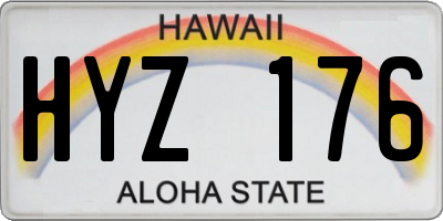 HI license plate HYZ176