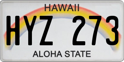 HI license plate HYZ273