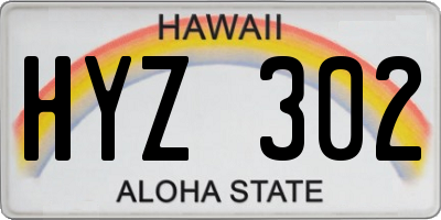 HI license plate HYZ302