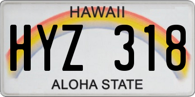 HI license plate HYZ318
