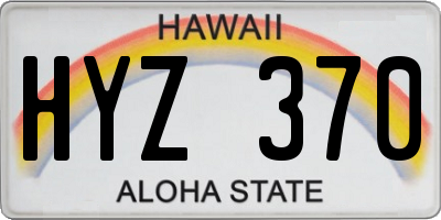 HI license plate HYZ370