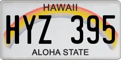 HI license plate HYZ395