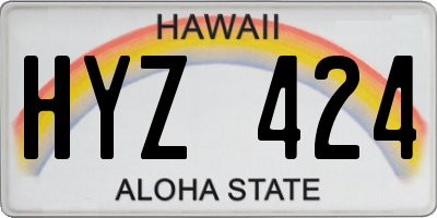 HI license plate HYZ424