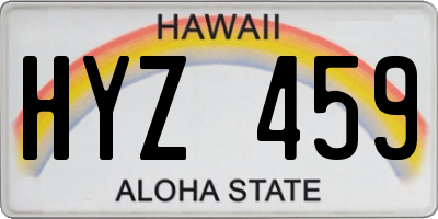 HI license plate HYZ459