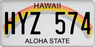 HI license plate HYZ574
