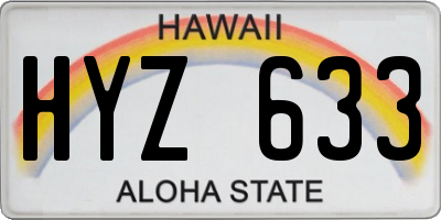 HI license plate HYZ633