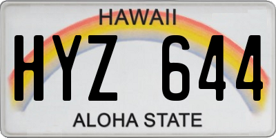 HI license plate HYZ644