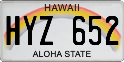 HI license plate HYZ652