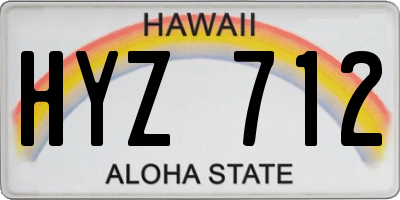 HI license plate HYZ712