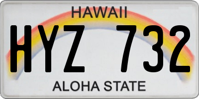 HI license plate HYZ732