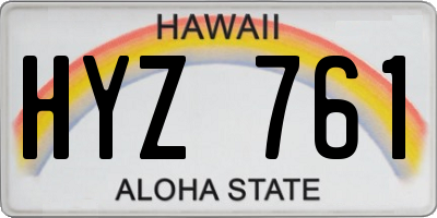 HI license plate HYZ761