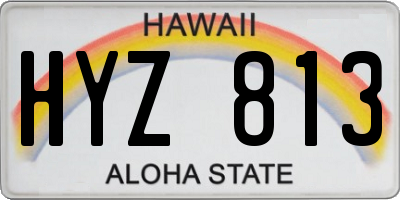 HI license plate HYZ813