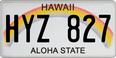 HI license plate HYZ827
