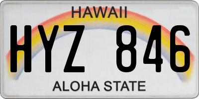 HI license plate HYZ846
