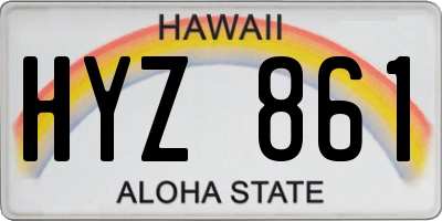 HI license plate HYZ861
