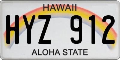 HI license plate HYZ912