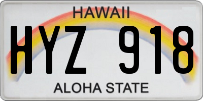 HI license plate HYZ918