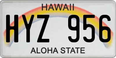 HI license plate HYZ956
