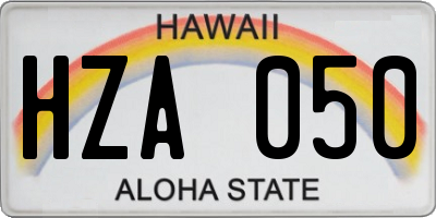 HI license plate HZA050