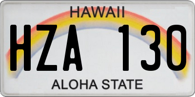 HI license plate HZA130