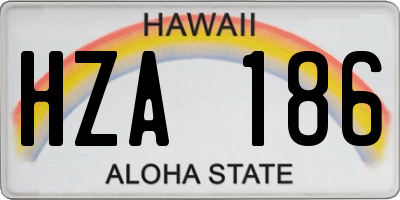 HI license plate HZA186