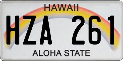 HI license plate HZA261