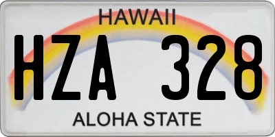 HI license plate HZA328