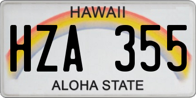 HI license plate HZA355