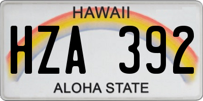 HI license plate HZA392