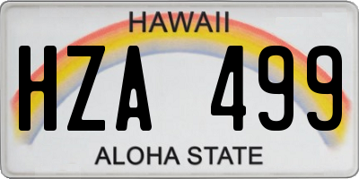HI license plate HZA499