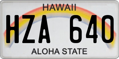 HI license plate HZA640