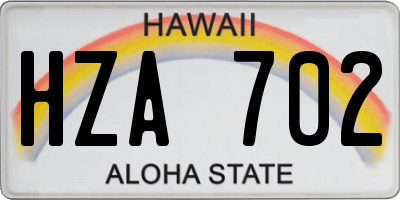 HI license plate HZA702
