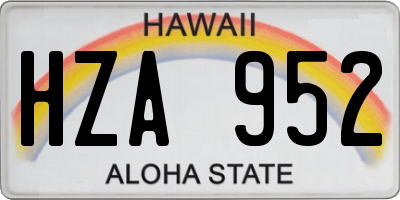 HI license plate HZA952