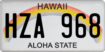 HI license plate HZA968