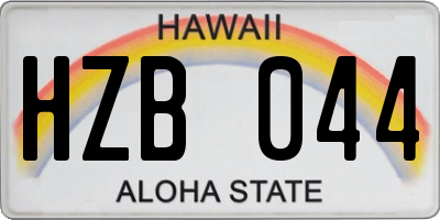 HI license plate HZB044