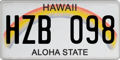 HI license plate HZB098