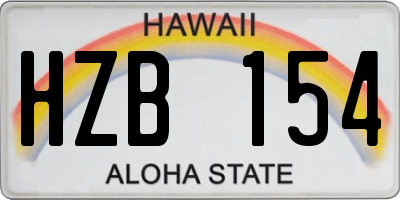 HI license plate HZB154