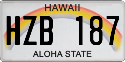 HI license plate HZB187