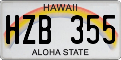 HI license plate HZB355