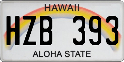 HI license plate HZB393