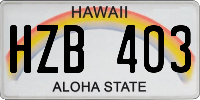 HI license plate HZB403