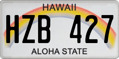HI license plate HZB427