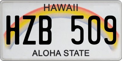 HI license plate HZB509